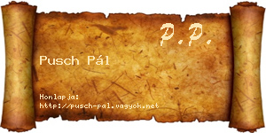 Pusch Pál névjegykártya